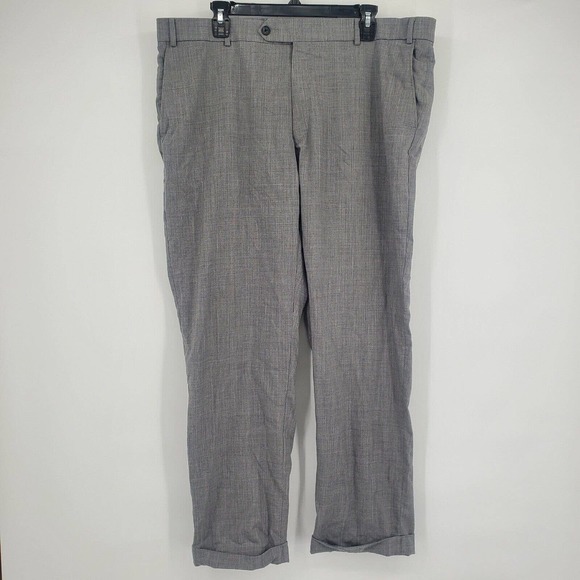 Ballin Men’s Flat Front Pants Super 120s Wool‎ Comfort EZE 40 Gray - Picture 2 of 14